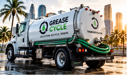 Grease Cycle pump truck serving Fort Lauderdale restaurants